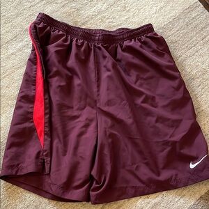 Nike Maroon Athletic Running Shorts Dri-Fit